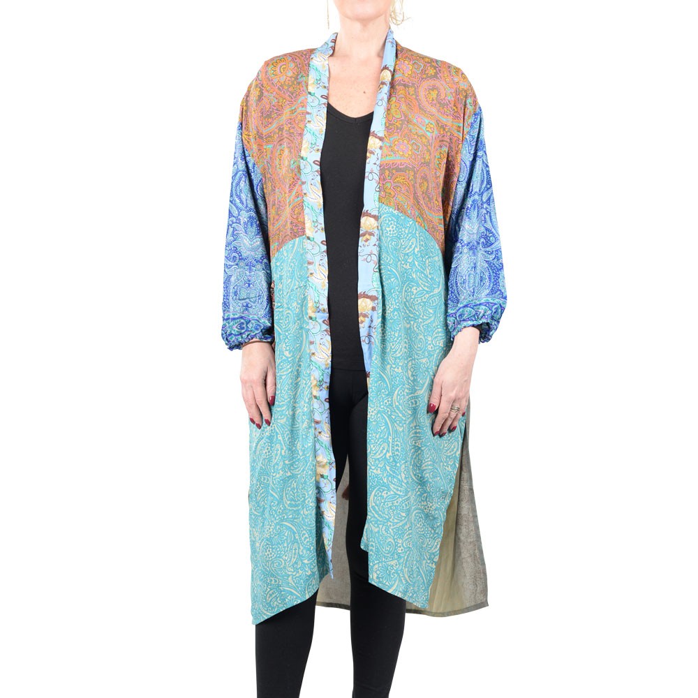 RECYCLED SARI LONG ROBE