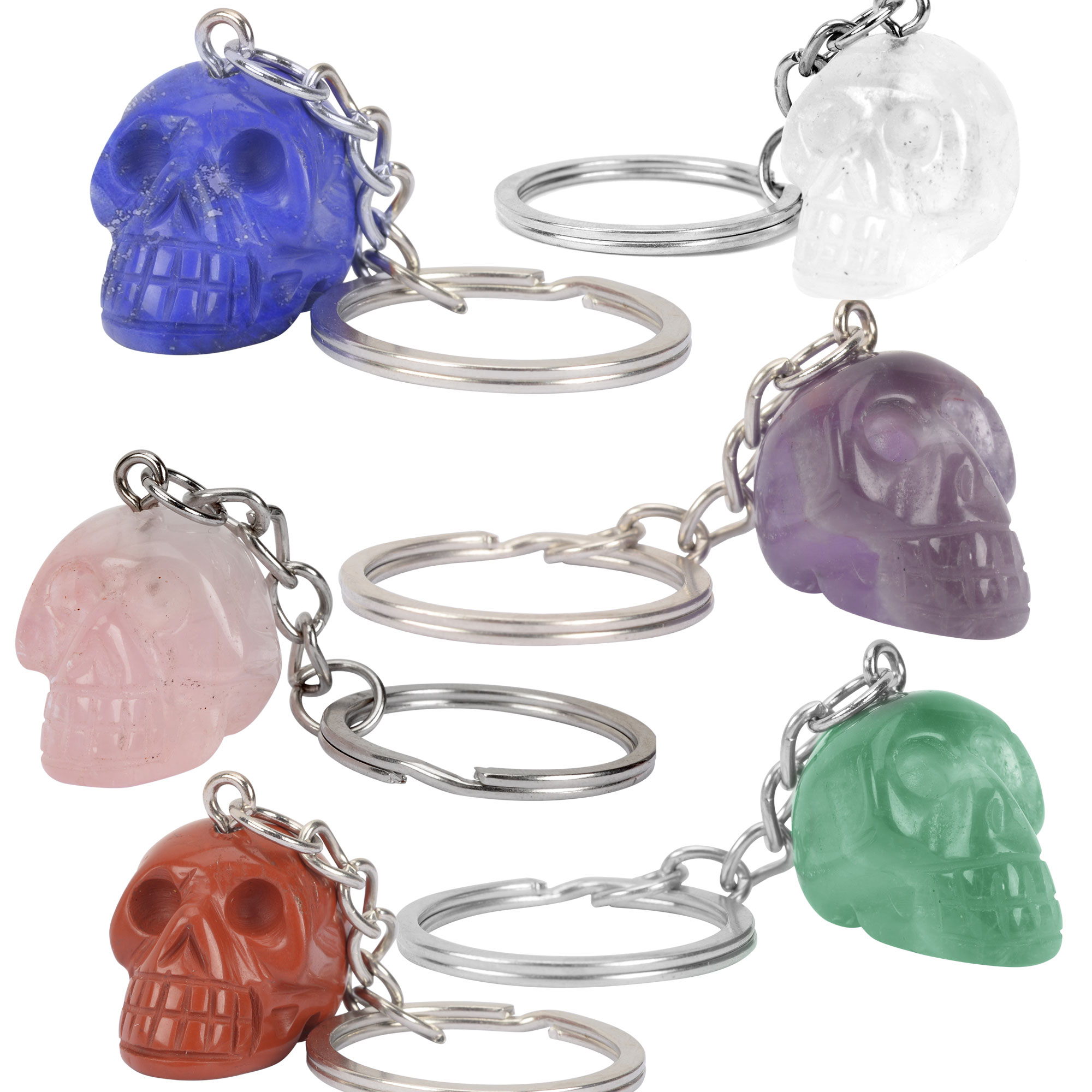 CRYSTAL SKULL KEYCHAINS