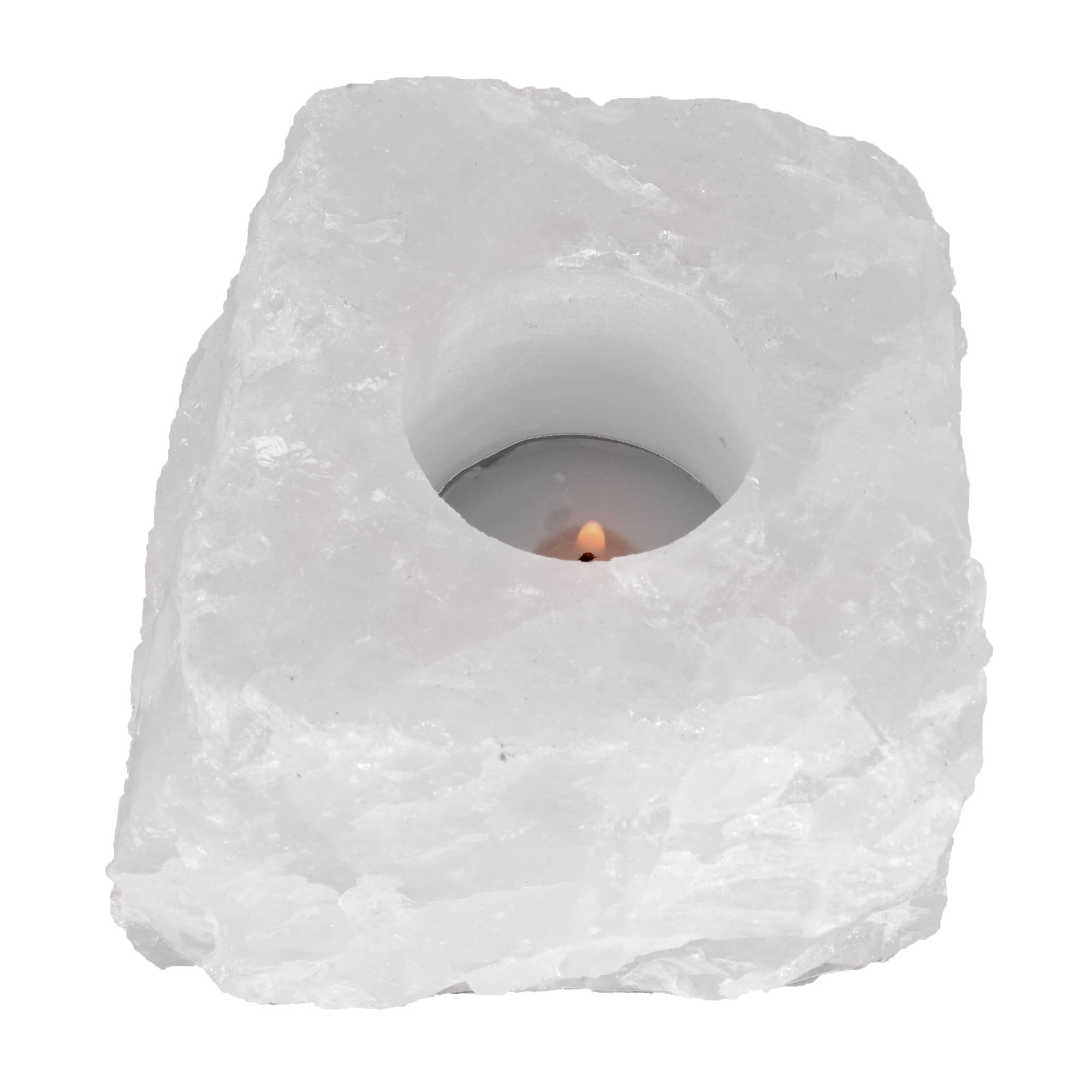 ROUGH QUARTZ CANDLE HOLDER