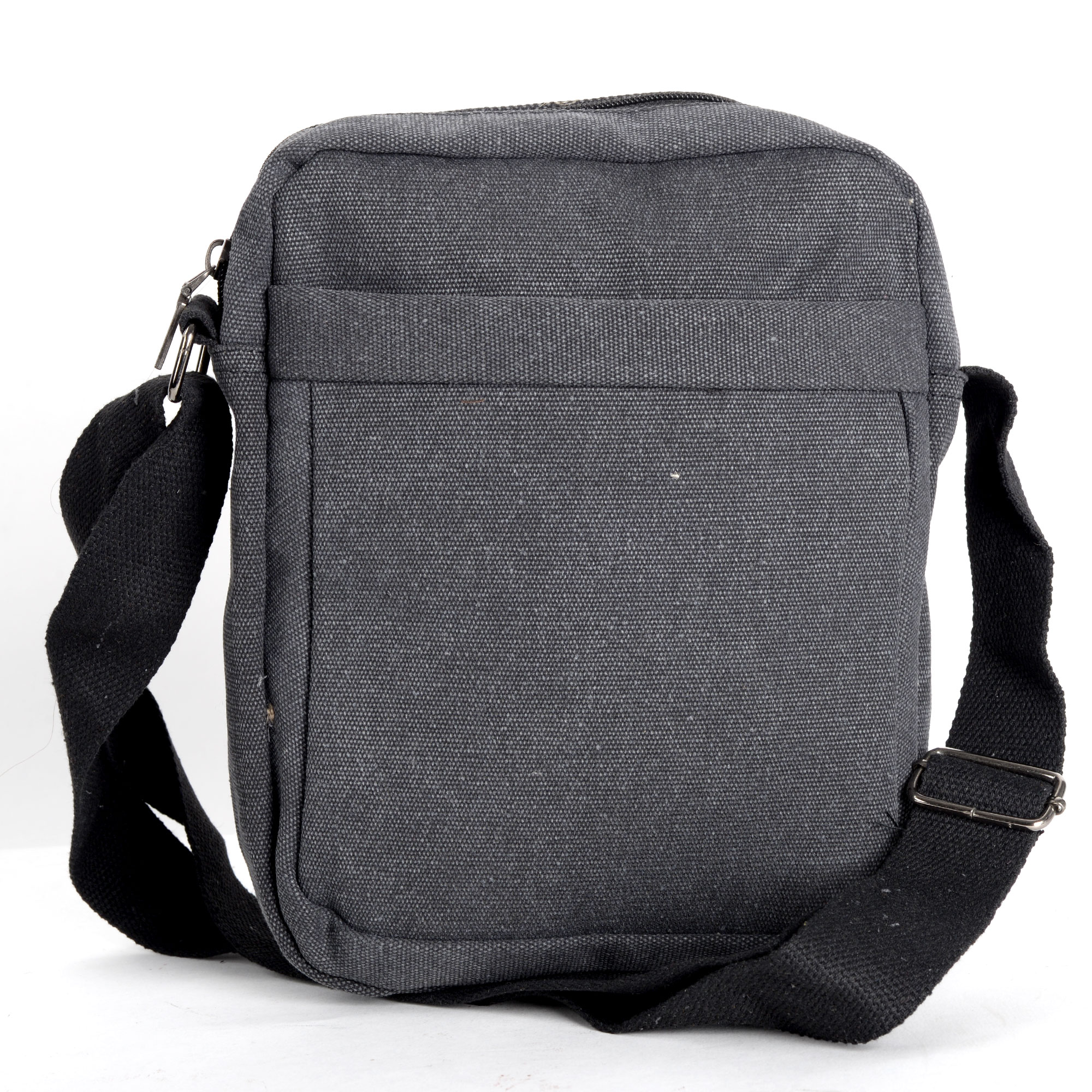 BLACK CROSSBODY PLAIN CANVAS BAG