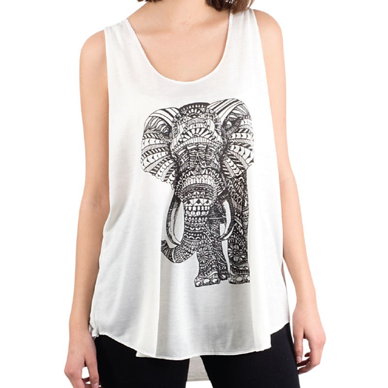 WHITE ELEPHANT GRAPHIC TANK