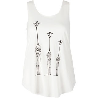 WHITE GIRAFFE GRAPHIC TANK