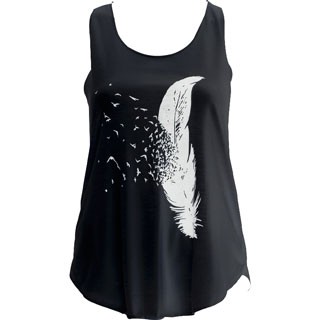 BLACK FEATHER GRAPHIC TANK