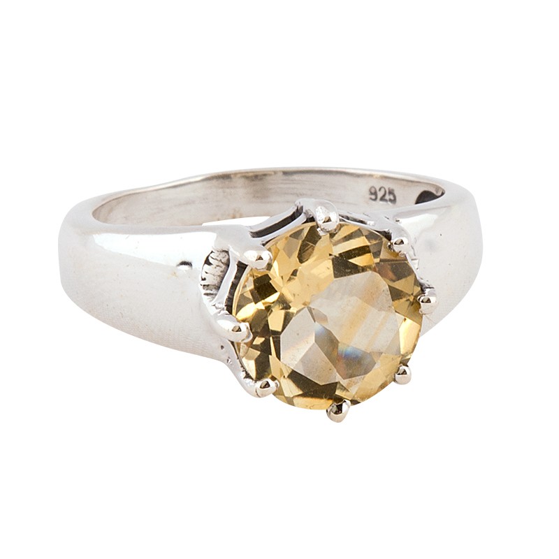 6 PRONG ROUND CITRINE RING