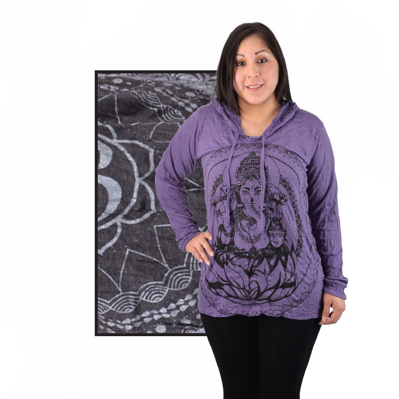 BLACK GANESH MANDALA HOODIE