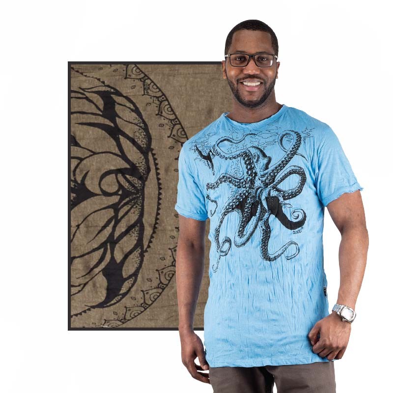 GREEN OCTOPUS MENS T-SHIRT