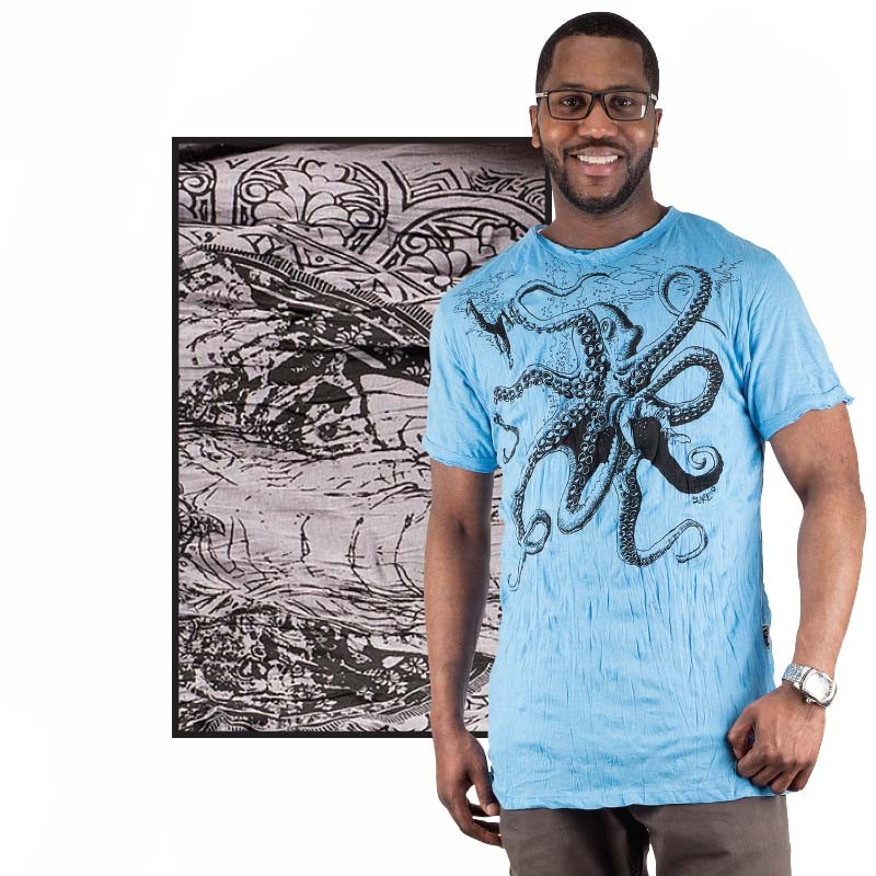 GRAY OCTOPUS MENS T-SHIRT