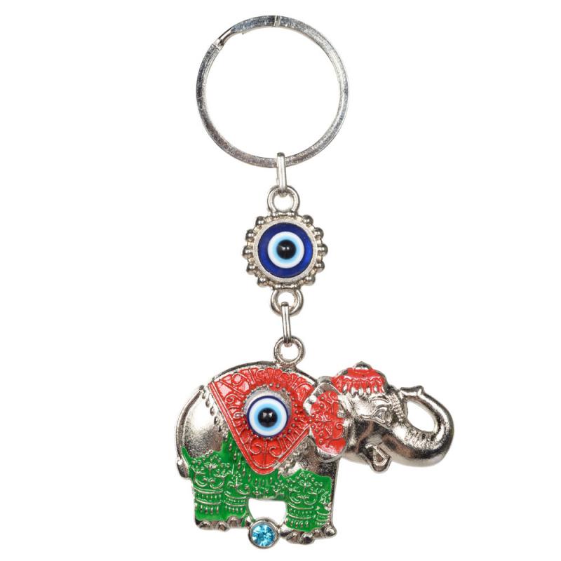 ELEPHANT EVIL EYE KEYCHAIN