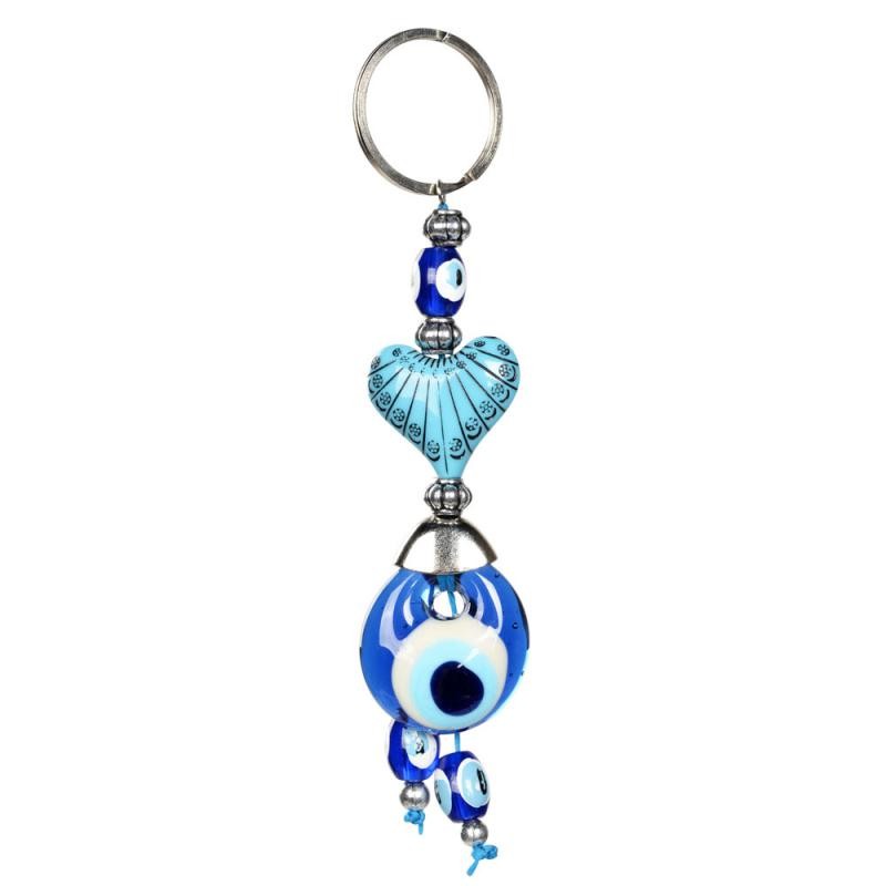 HEART EVIL EYE KEYCHAIN