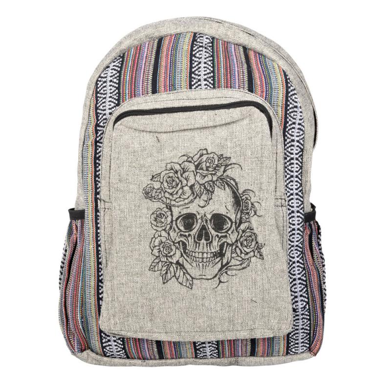 BLACK & WHITE SUGAR SKULL BACKPACK