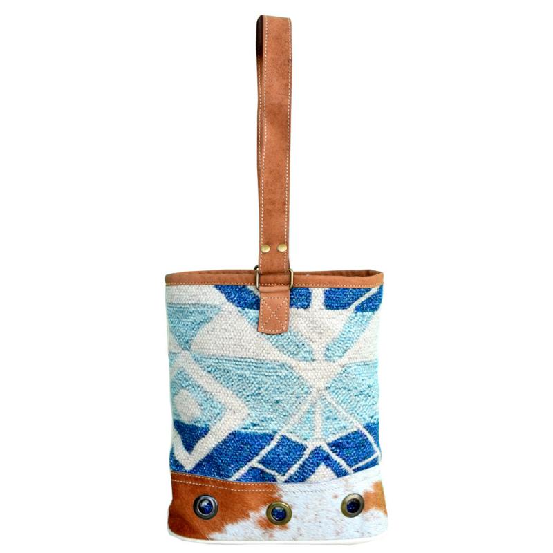 BLUE RUG DESIGN DOUBLE WINE BAG