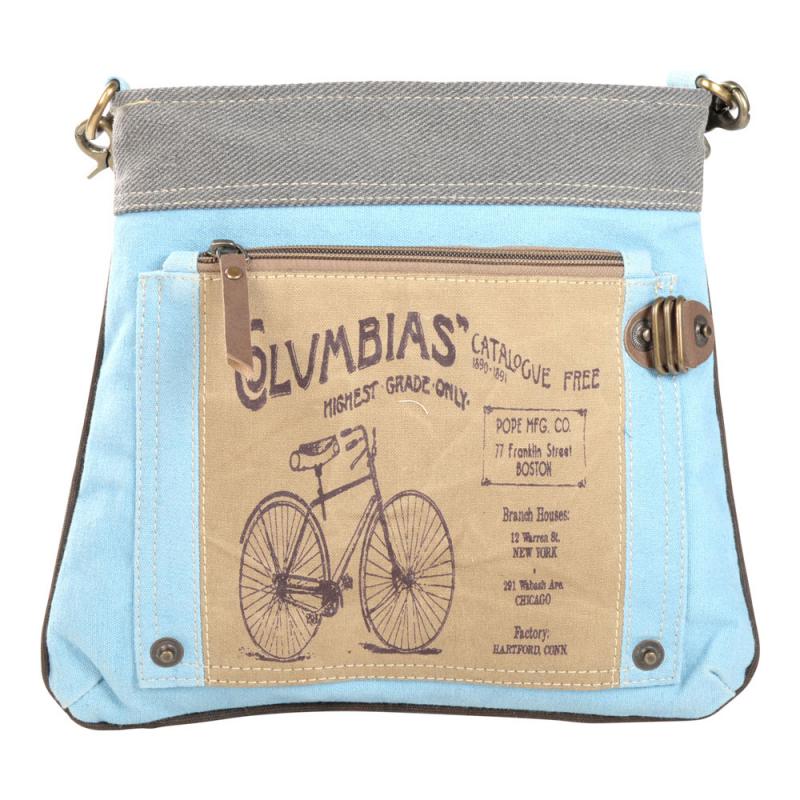 COLUMBIAS LIGHT BLUE 2 ZIPPER SHOULDER BAG