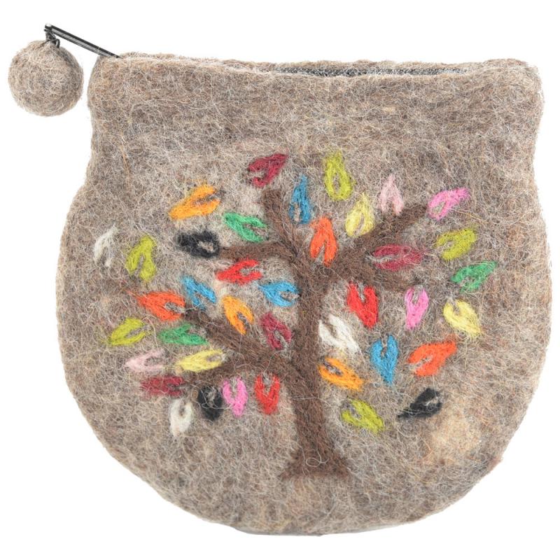 TREE OF LIFE EMBROIDERED CHANGE PURSE