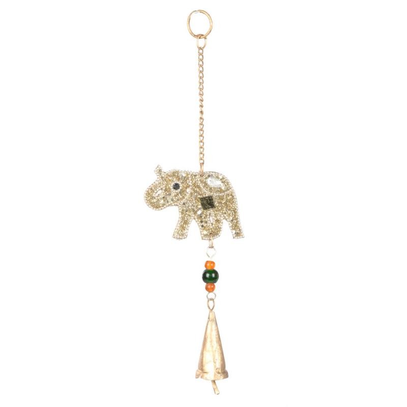 MOSAIC ELEPHANT WINDCHIME WITH BELLS