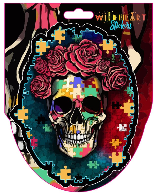 PUZZLE SKULL WINDOW STICKER