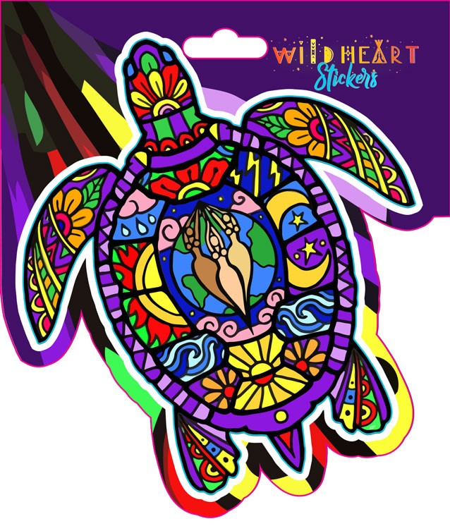 MULTI COLOR TURTLE WINDOW STICKER