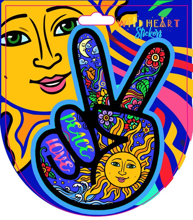 PEACE LOVE HAND WINDOW STICKER