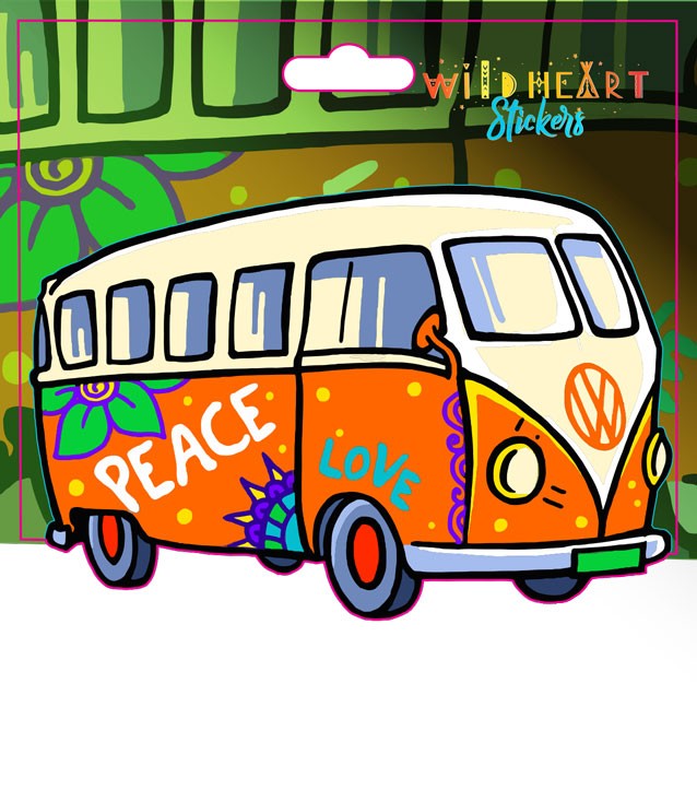 PEACE LOVE VAN WINDOW STICKER