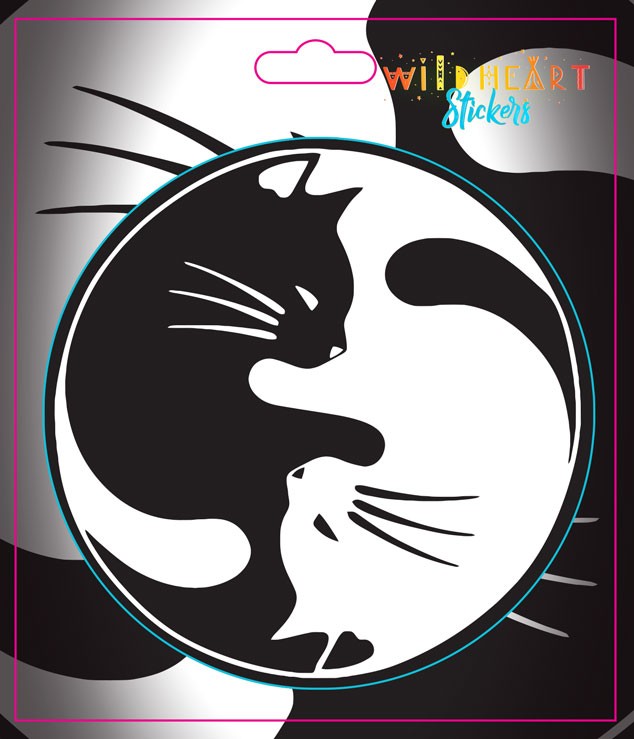 YIN YANG CAT WINDOW STICKER