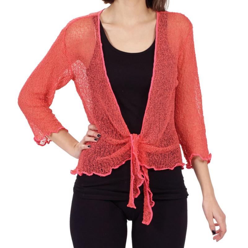 RUFFLED HEM SHRUG