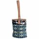 BLUE AND WHITE DIAMOND PRINT DOUBLE WINE BAG