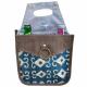 BLUE CANVAS PATTERN BEER CARRIER