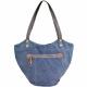 BLUE CANVAS WITH EMBROIDERED FLOWER SHOULDER BAG 1