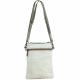 WHITE CANVAS PATTERN WITH FUR SHOULDER BAG 1