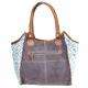 WHITE AND GREY CANVAS BLUE MOON COFFEE TOTE 1