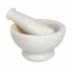 WHITE MORTAR AND PESTLE