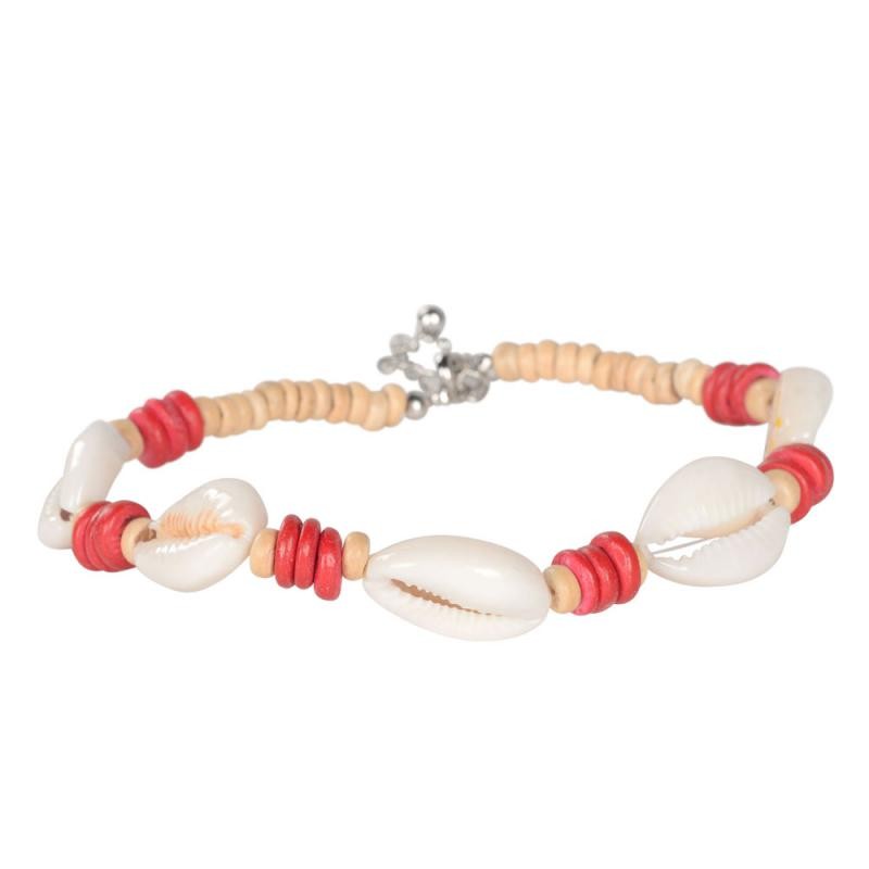 COWRIE AND COCO BEADED ANKLET