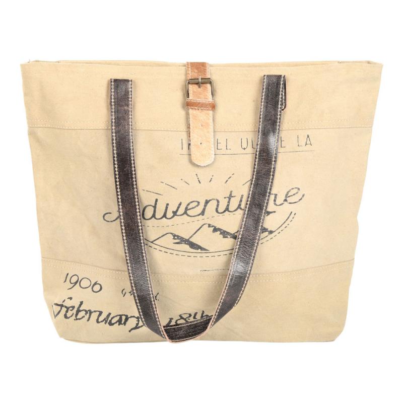 ADVENTURE TOTE BAG WITH FAUX FUR BUCKLE