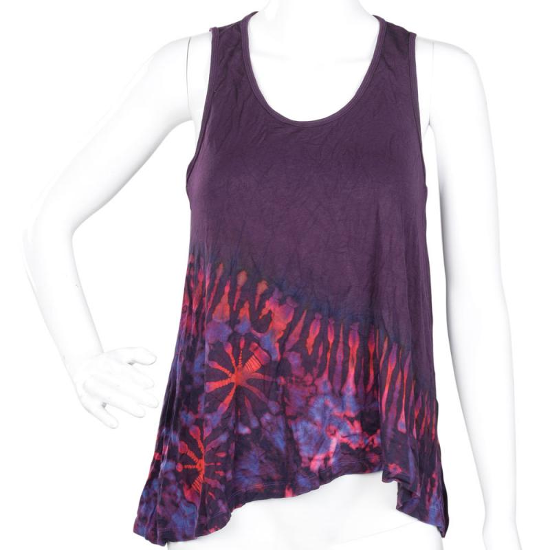 HALF TIE DYE BUTTON BACK TANK