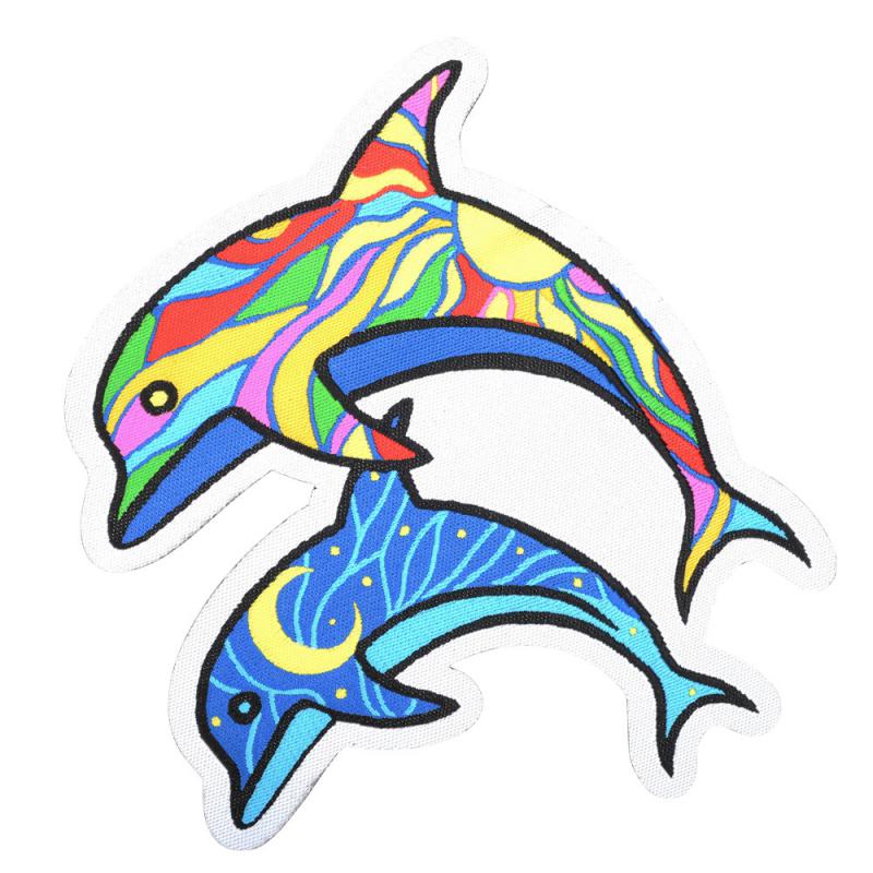 DOLPHINS EMBROIDERED PATCH