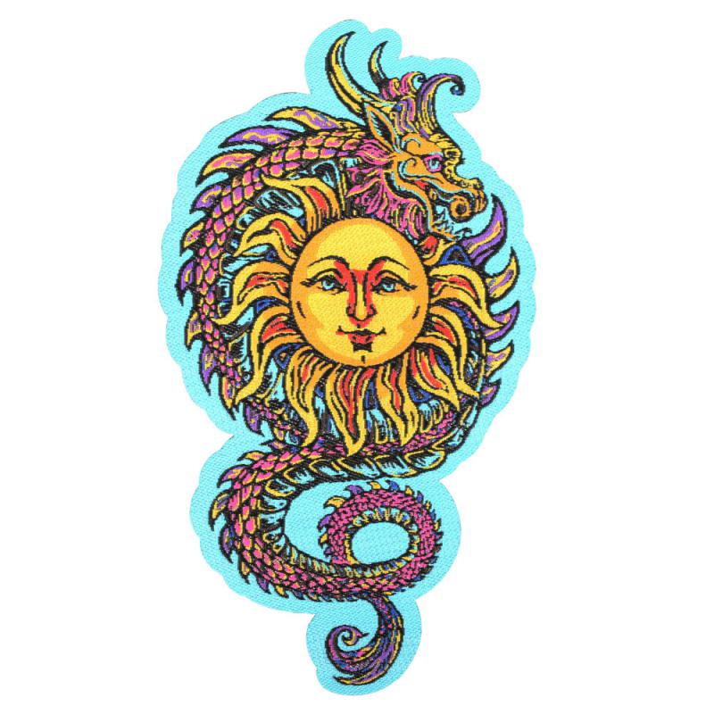 SUN DRAGON EMBROIDERED PATCH