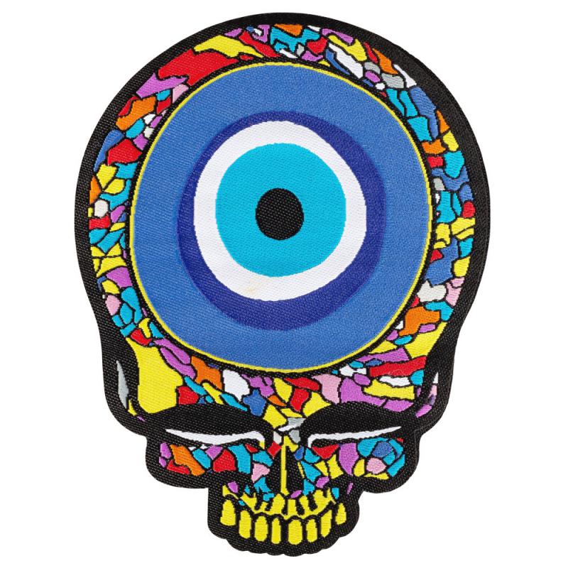 EVIL EYE SKULL EMBROIDERED PATCH