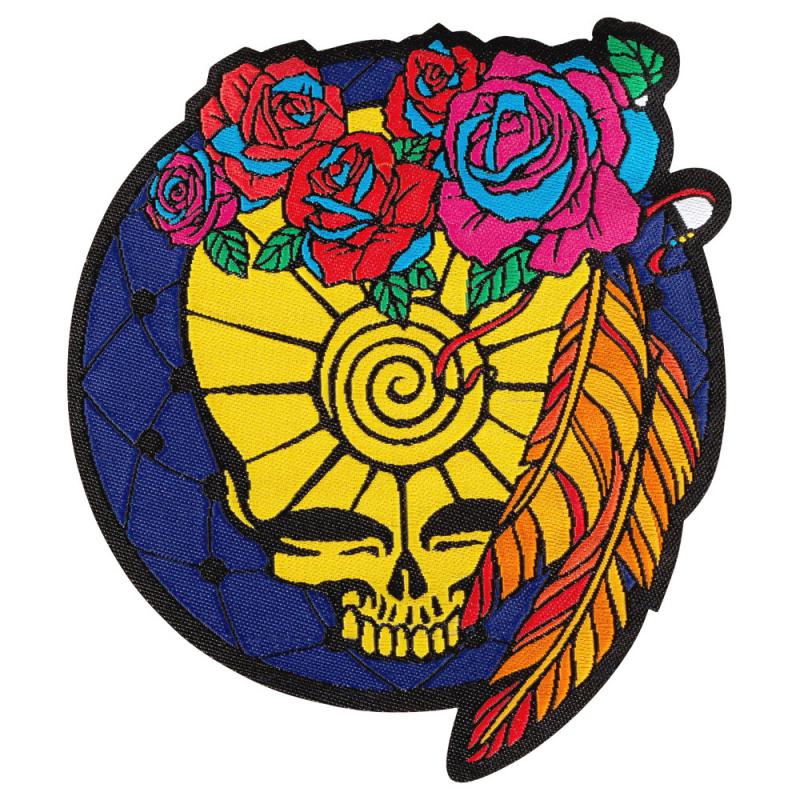 ROSE SKULL EMBROIDERED PATCH