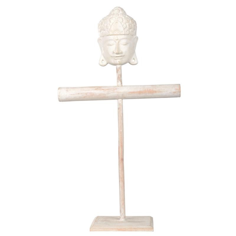 WHITE WASHED WOOD BUDDHA BRACELET DISPLAY