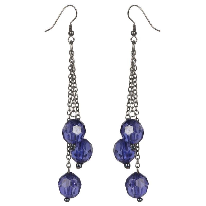 ASSORTED FACET BEAD DROP EARRINGS