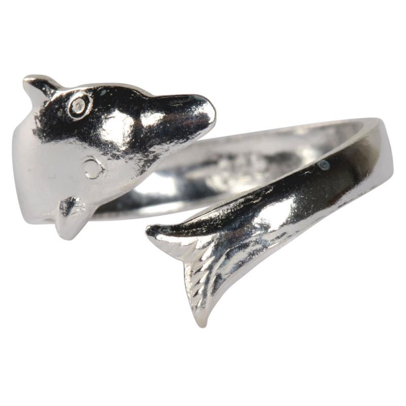 SILVER WRAP AROUND DOLPHIN TOE RING