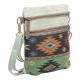 DOUBLE ZIPPER LIGHT GREEN RUG CROSSBODY 1