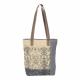 GREY AND TAN FLORAL TOTE 3