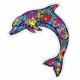 MULTICOLORED DOLPHIN EMBROIDERED PATCH