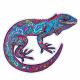 MULTICOLORED LIZARD EMBROIDERED PATCH