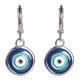 SILVER EVIL EYE EARRINGS WITH DARK BLUE MIDDLE