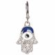 SILVER EVIL EYE HAMSA EARRINGS 1