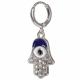 SILVER EVIL EYE HAMSA EARRINGS 2