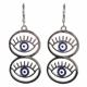 SILVER DOULBE EVIL EYE EARRINGS