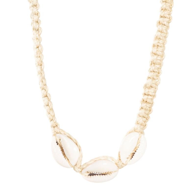 COWRIE WIDE HEMP NECKLACE