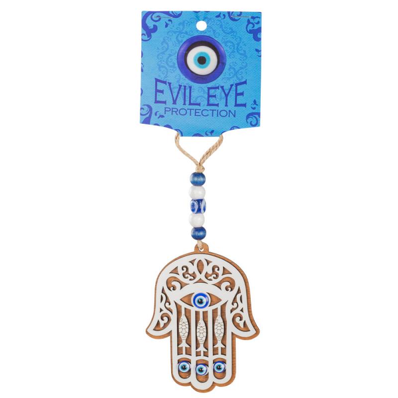 WOOD HAMSA WALL HANGING